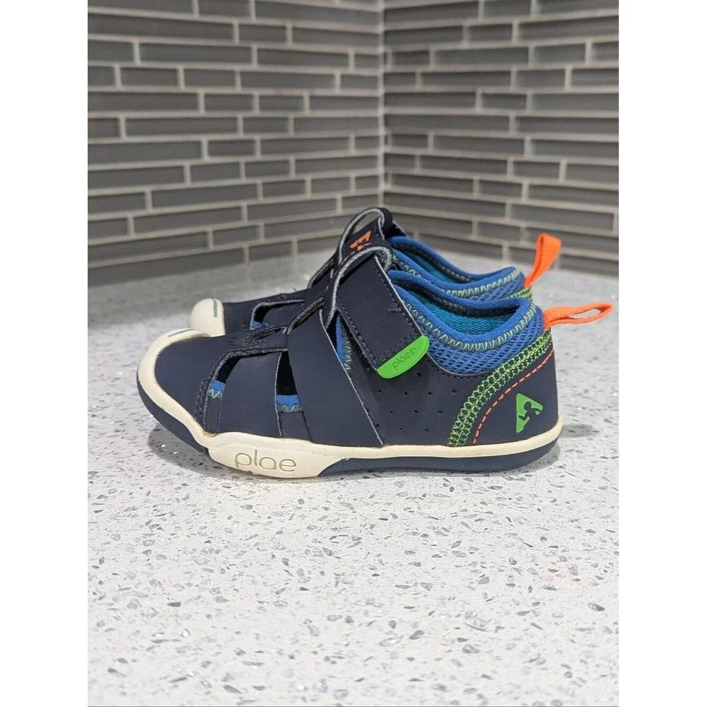 Plae Kids Sam 2.0 Blue Green Fisherman Sandal Sneaker Summer Toddler Boys 7.5